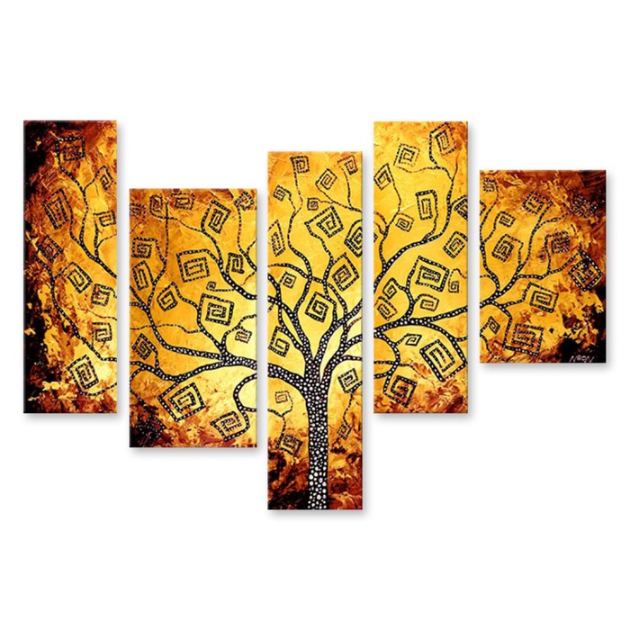 Модульная картина на стекле "Оранжевое дерево" 120*79 см