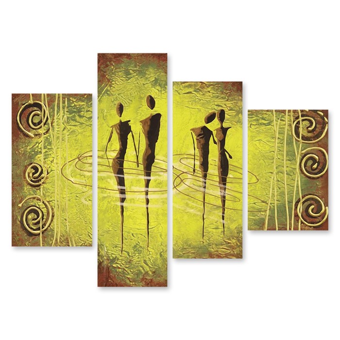 Модульная картина на стекле "Пары" 120*85 см