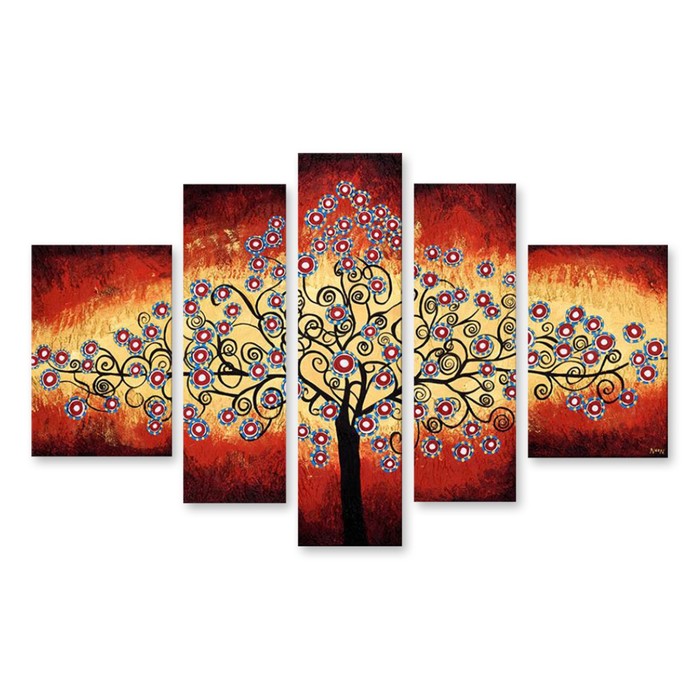 Модульная картина на стекле "Процветающее дерево" 90*45 см