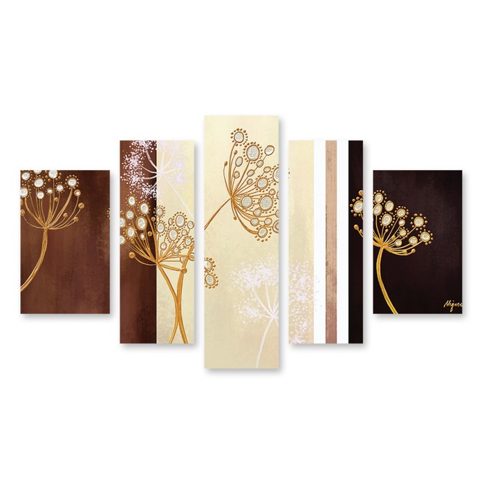 Модульная картина на стекле "Соцветия" 90*45 см