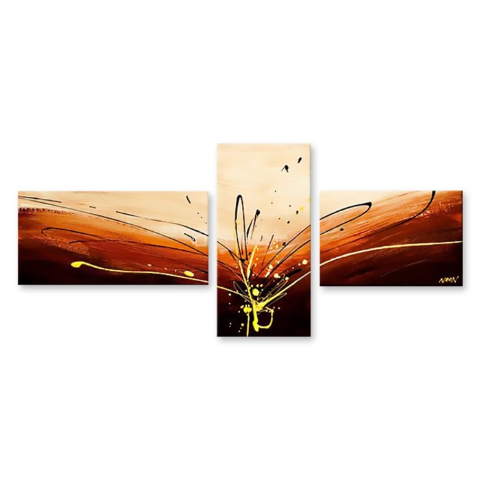 Модульная картина на стекле "Стрекоза в абстракции" 90*39 см