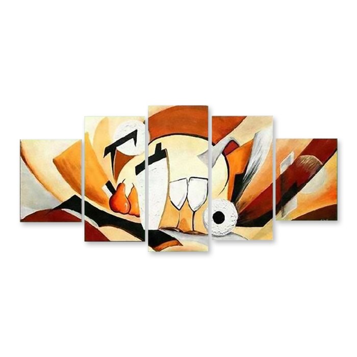 Модульная картина на стекле "Ужин для двоих" 120*58 см