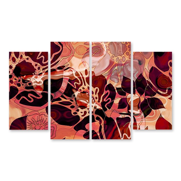 Модульная картина на стекле "Цветочный стиль" 90*52 см