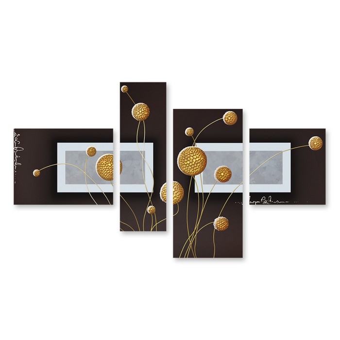 Модульная картина на стекле "Цветы под окном" 120*64 см