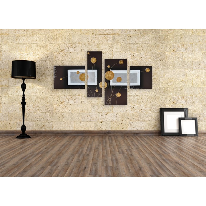 Модульная картина на стекле "Цветы под окном" 90*48 см