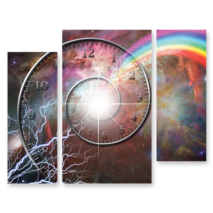 Модульная картина на стекле "Часы" 120*80 см