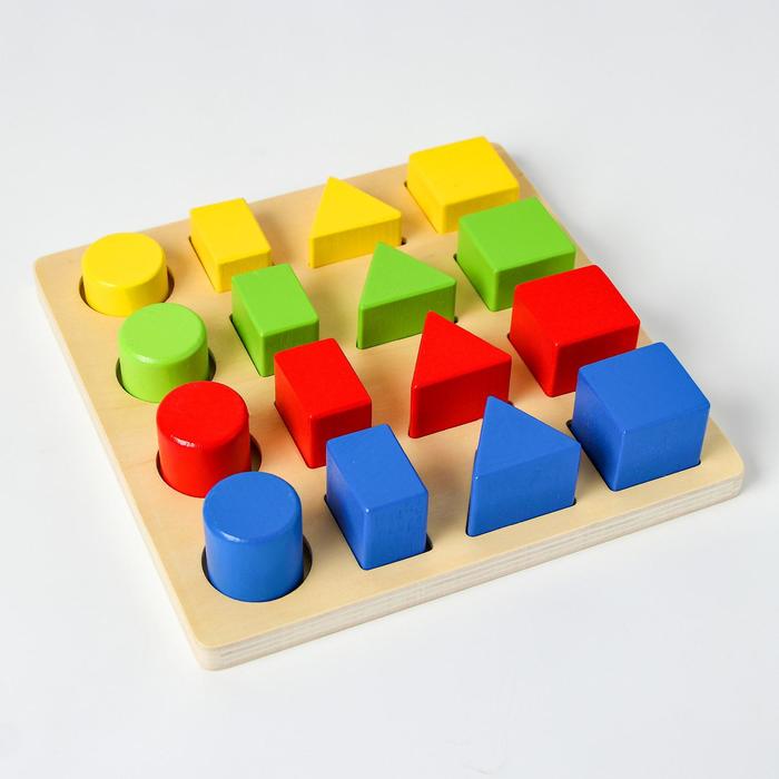 Головоломка «Изучаем цвета и фигуры», 16 объёмных фигур головоломка игра фигур и цвета