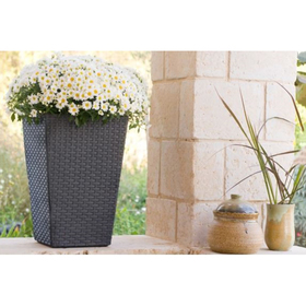 

Кашпо Rattan Planter L, коричневое