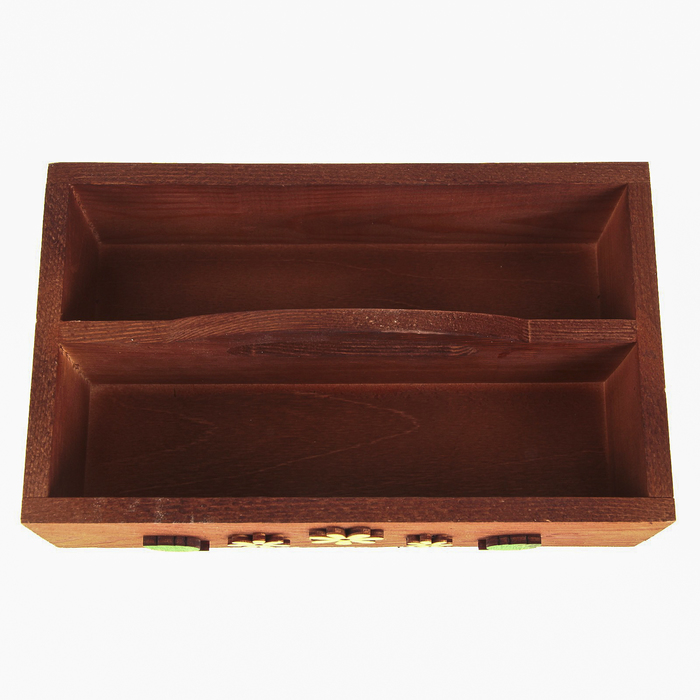 Декоративный поднос "Цветы" с ручкой из массива сосны 25х15х9 см, толщ. 10 мм