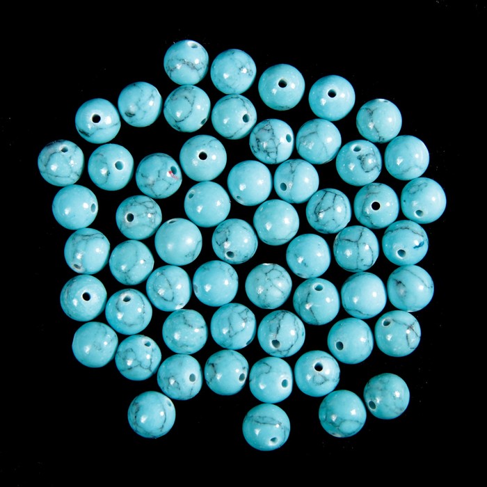 Набор бусин из натур. камня  "Бирюза"" 0,8 см, 30гр (LH000182)