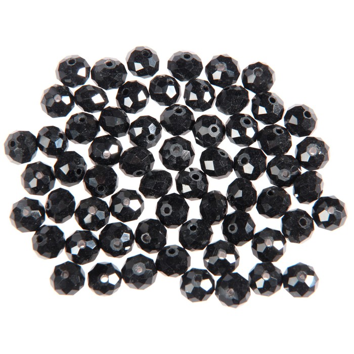 Набор бусин из натур. камня "Циркон" черный, 0,8 см, 30гр (LH000199)