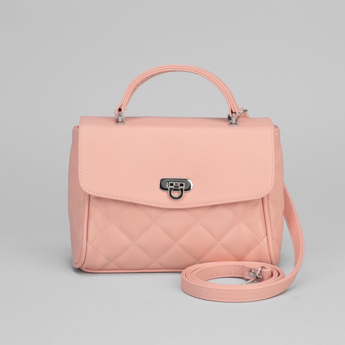 Сумка женская, отдел на молнии, длинный ремень, цвет розовый