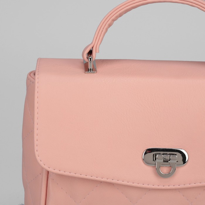 Сумка женская, отдел на молнии, длинный ремень, цвет розовый