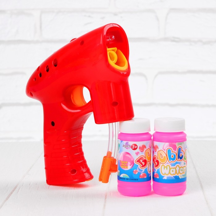 Мыльные пузыри пистолет на батарейках с мыл.рас-ом МИКС