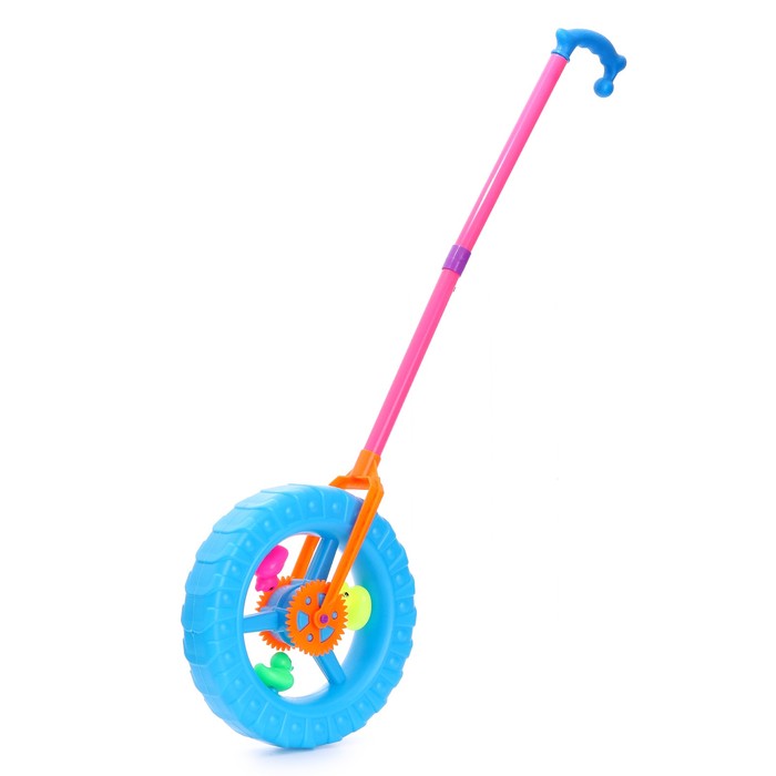 Каталка на палке «Уточки в колесе», МИКС