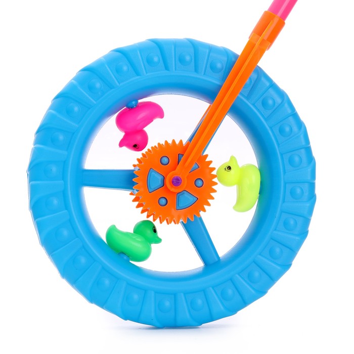 Каталка на палке «Уточки в колесе», МИКС