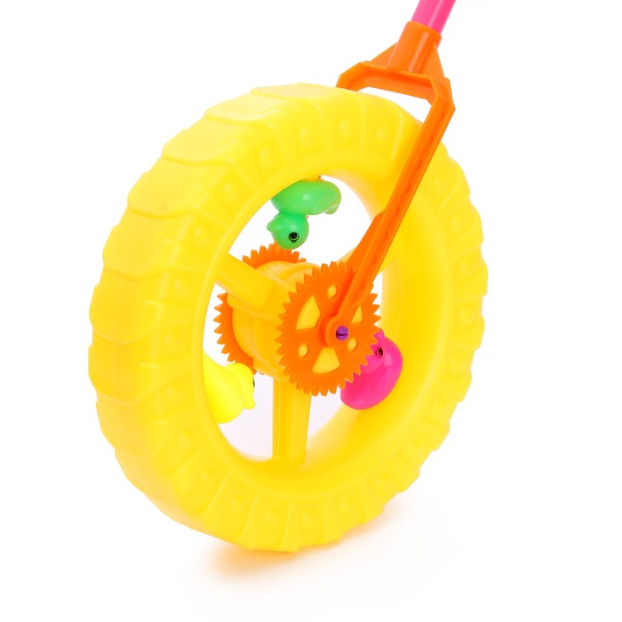 Каталка на палке «Уточки в колесе», МИКС