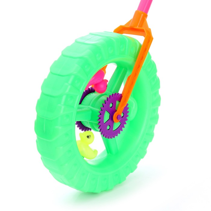 Каталка на палке «Уточки в колесе», МИКС