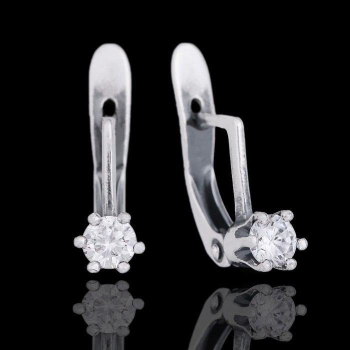 Серьги "Шолемо", цвет белый в чернёном серебре