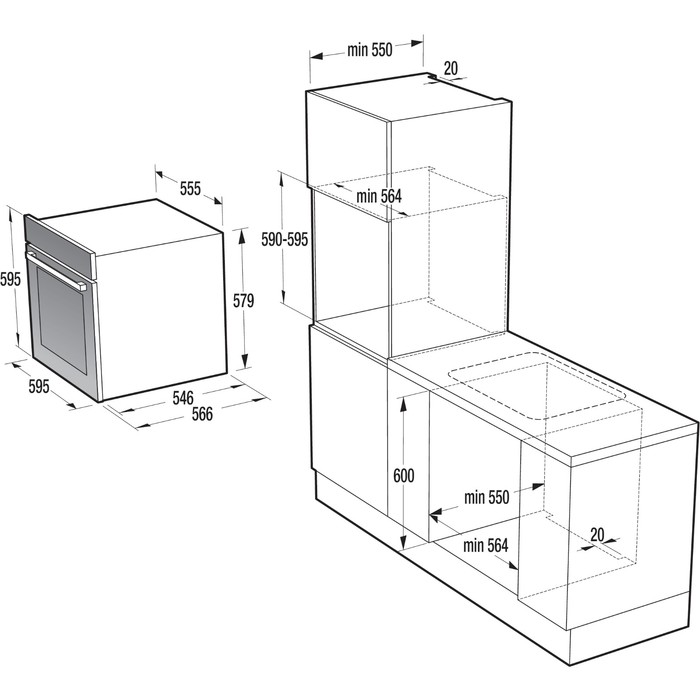 Духовой шкаф Gorenje+ GP979B, 71 л, класс А+, 16 режимов, черный