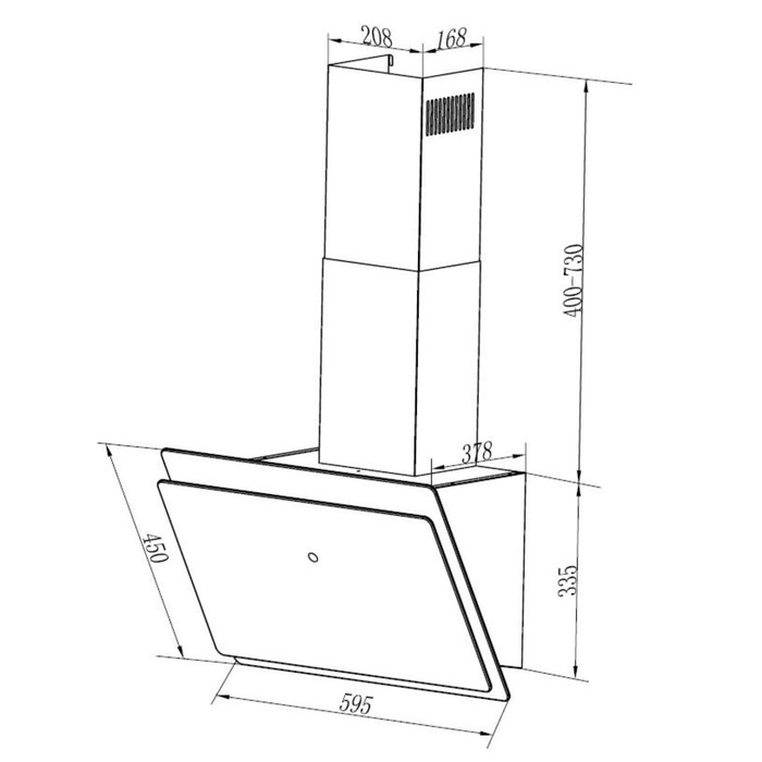 Вытяжка Maunfeld Grammy 60, 750 м³/ч, 3 скорости, белое стекло