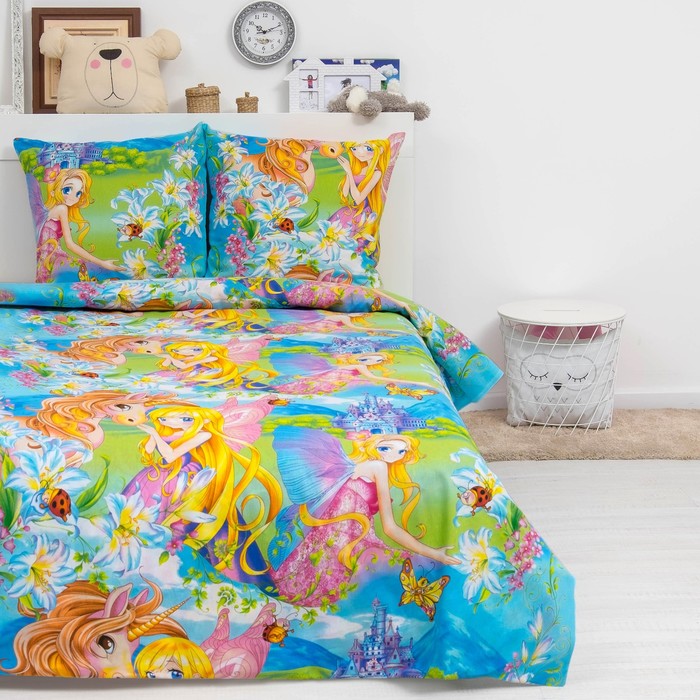 КПБ ДайПоспать Страна чудес 147*217 см, 150*220 см, 70*70 см 2шт, хл.100%, 125 гр/м