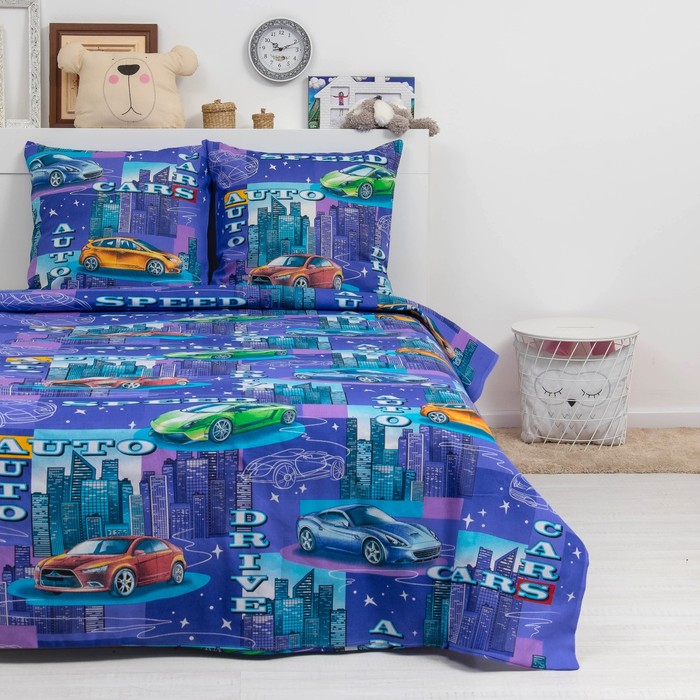 КПБ ДайПоспать Драйв 147*217 см, 150*220 см, 70*70 см 2шт, хл.100%, 125 гр/м