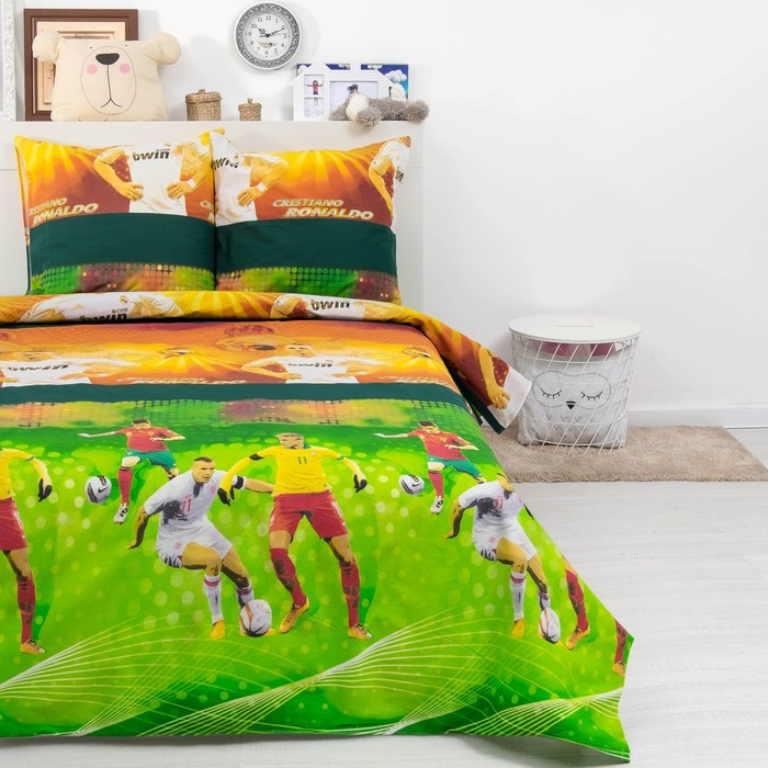 КПБ ДайПоспать Чемпионат мира 147*217 см, 150*220 см, 70*70 см 2шт, хл.100%, 125 гр/м