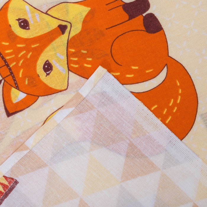 КПБ ДайПоспать Лисята вид бежевый 147*217 см, 150*220 см, 70*70 см 2шт, хл.100%, 125 гр/м