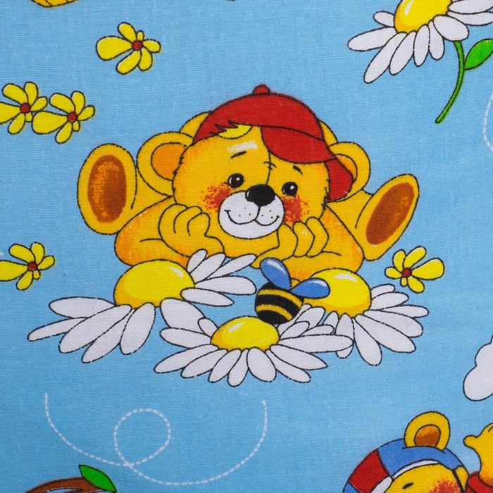 КПБ ДайПоспать Медовый мишка голубой 147*217 см, 150*220 см, 50*70 см 1шт, хл.100%, 120 гр/м 34409