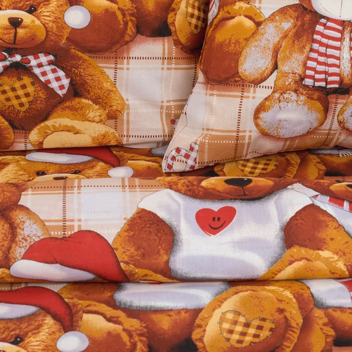 КПБ ДайПоспать Мишутки 147*217 см, 150*220 см, 70*70 см 2шт, хл.100%, 125 гр/м