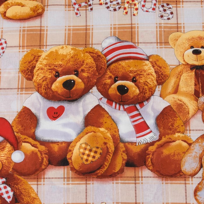 КПБ ДайПоспать Мишутки 147*217 см, 150*220 см, 70*70 см 2шт, хл.100%, 125 гр/м