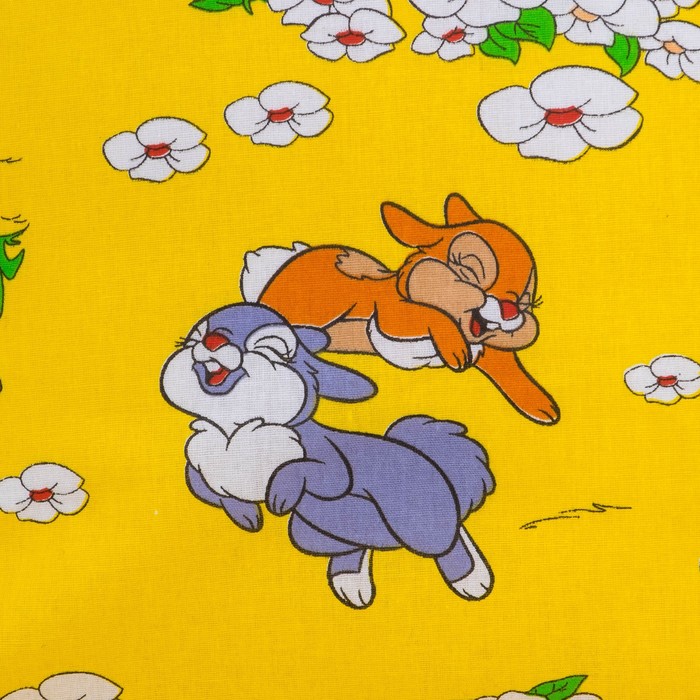 КПБ ДайПоспать Веселые зайчата желтый 147*217 см, 150*220 см, 50*70 см 1шт, хл.100%, 120 гр/ 34409