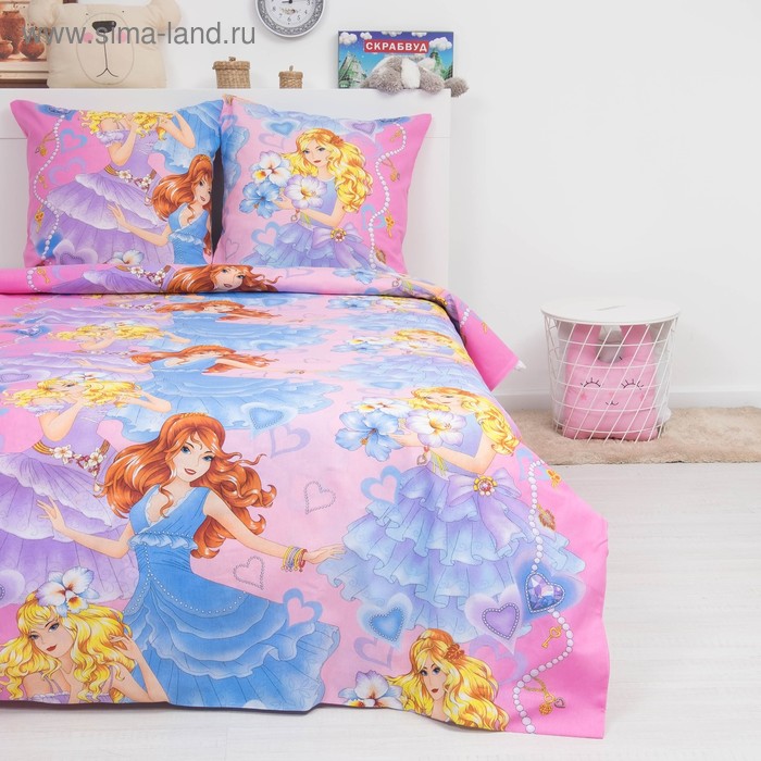 фото Детское постельное бельё дайпоспать «принцессы», 147х217 см, 150х220 см, 70х70 см - 2шт традиция текстиля
