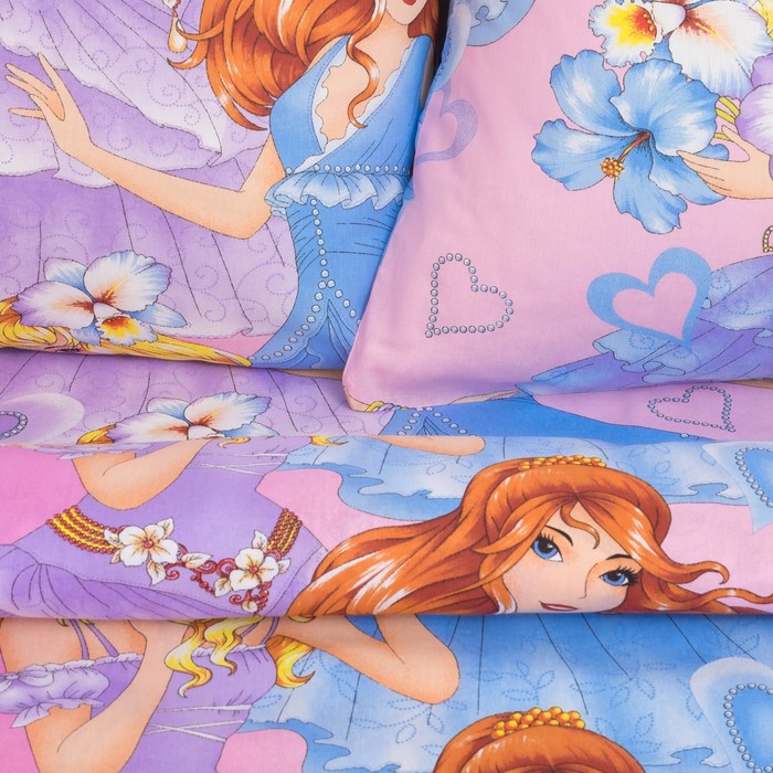 КПБ ДайПоспать Принцессы 147*217 см, 150*220 см, 70*70 см 2шт, хл.100%, 125 гр/м