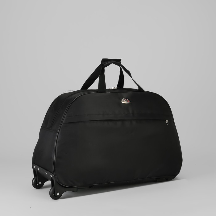 Сумка дорожная на колёсах «Стиль», отдел на молнии, наружный карман, цвет чёрный