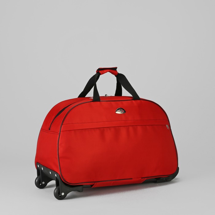 Сумка дорожная на колёсах «Стиль», отдел на молнии, наружный карман, цвет красный