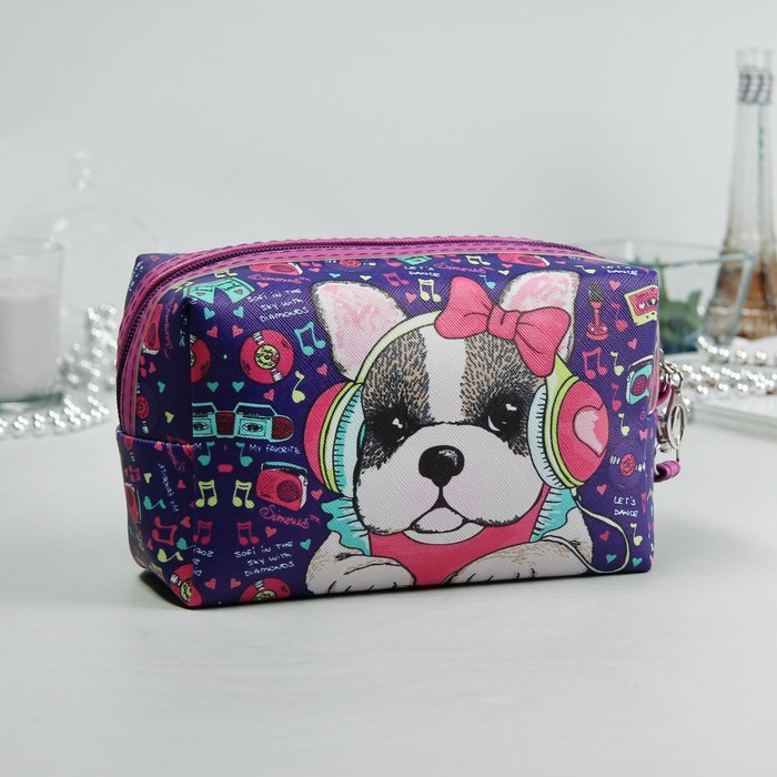 Косметичка дорожная «Красотка», отдел на молнии, с ручкой, цвет фиолетовый