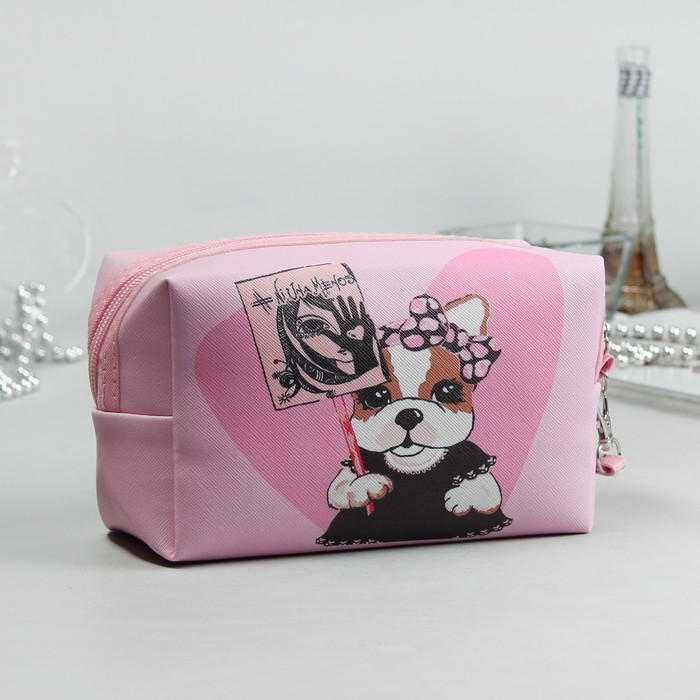 Косметичка дорожная «Красотка», отдел на молнии, с ручкой, цвет розовый/малиновый