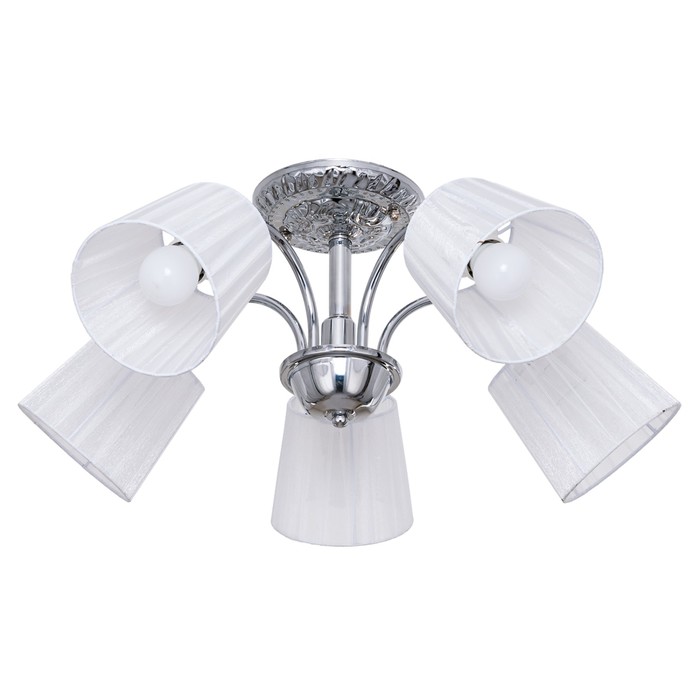 Люстра "Астер" 5x60Вт E27 хром 62х62х29см.