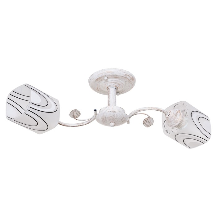 Люстра "Ланди" 2x60Вт E27 античный белый 60х18х22см.