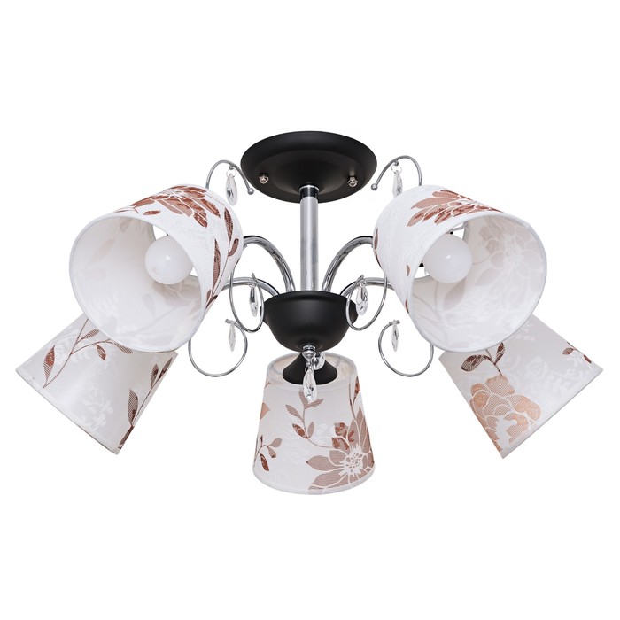 Люстра "Тенди" 5x40Вт E27 хром-черный 59х59х33см.