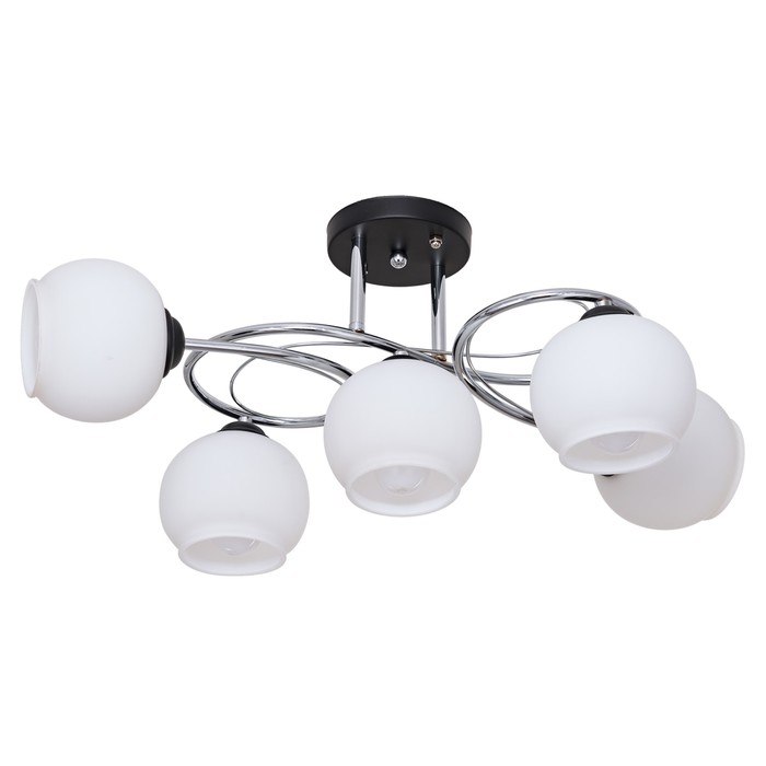 Люстра "Эсти" 5x60Вт E27 хром-черный 66х31х26см.