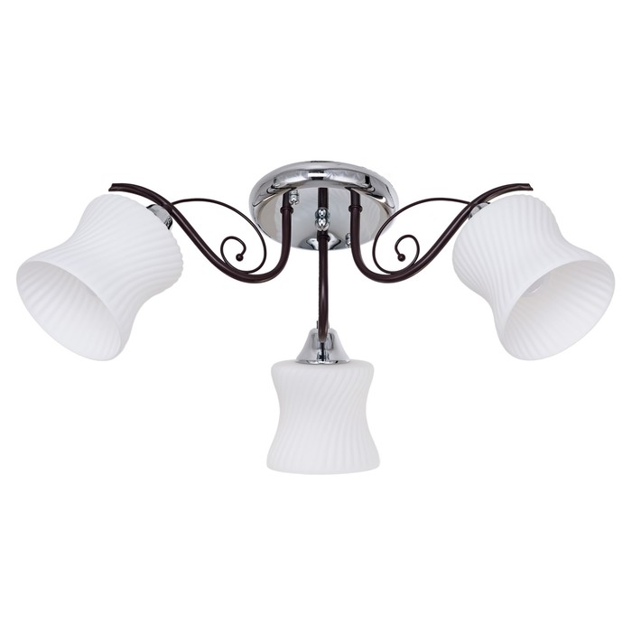 Люстра "Глория" 3x60Вт E27 хром-коричневый 60х60х20см.