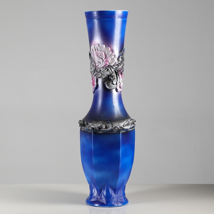 Ваза напольная "Нирвана" абстракция, синяя