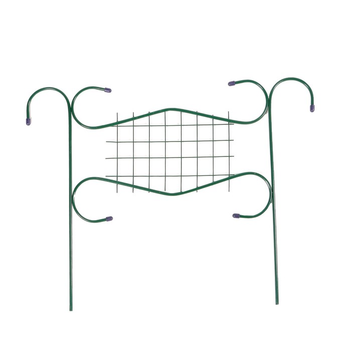 Ограждение декоративное, 70 х 450 см, 5 секций, металл, зелёное, «Комбинированный 2010»