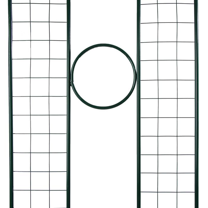 Шпалера, 200 × 50 × 1 см, металл, зелёная, «3 кольца»