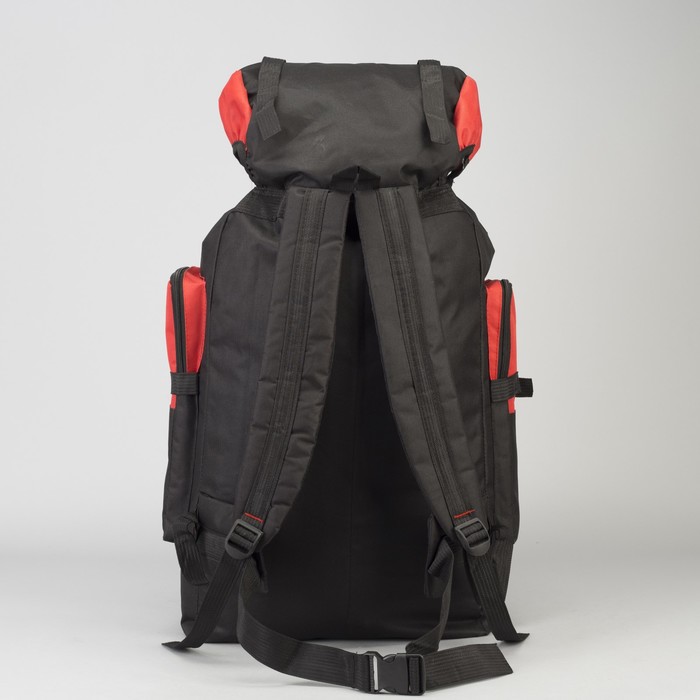 Рюкзак турист Экстрим, 33*16*57, отд на шнурке, 5 н/карманов, черный/красный