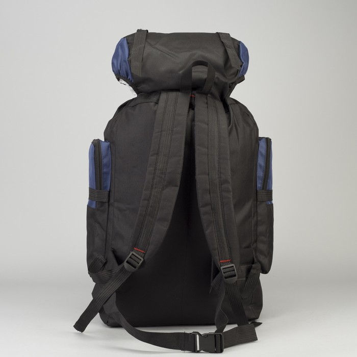 Рюкзак турист Экстрим, 33*16*57, отд на шнурке, 5 н/карманов, черный/темно-синий