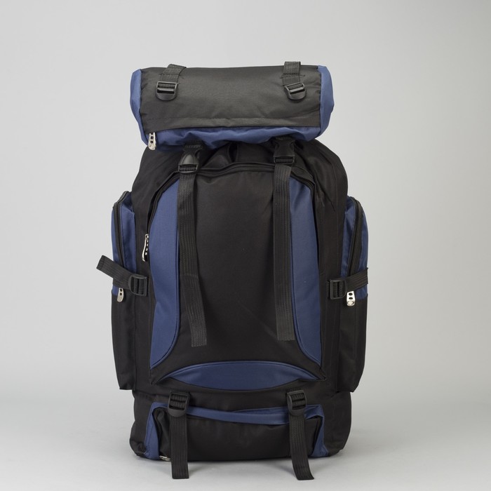 Рюкзак турист Спорт, 33*16*57, отд на шнурке, 5 н/карманов, черный/темно-синий